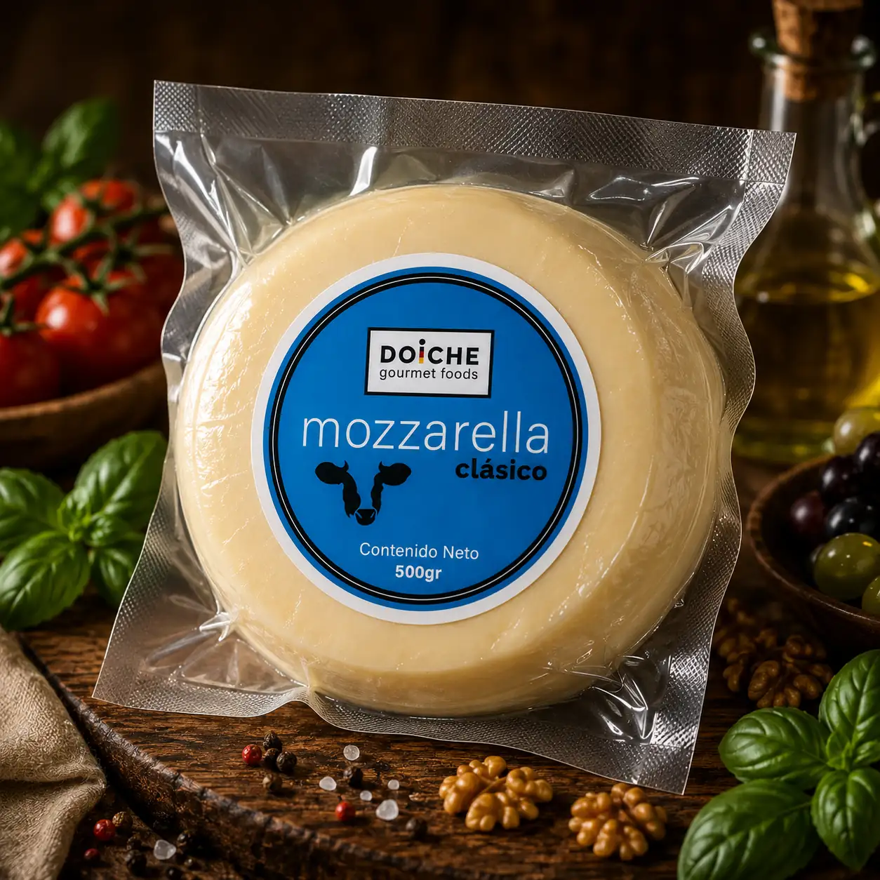 Queso mozzarella Doiche empacado al vacío